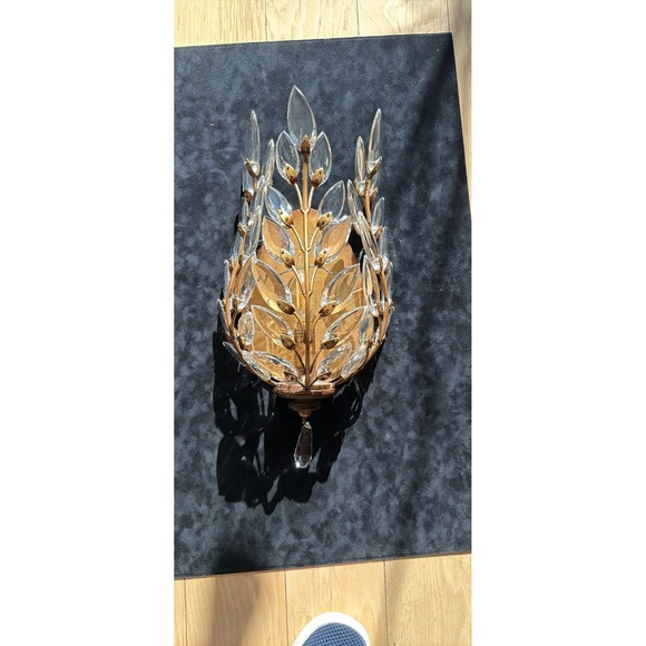 Fine Art Lamp Crystal Laurel Set of 2 Wall Sconces Heavy Cut Crystal Luxury - Picture 5 of 9